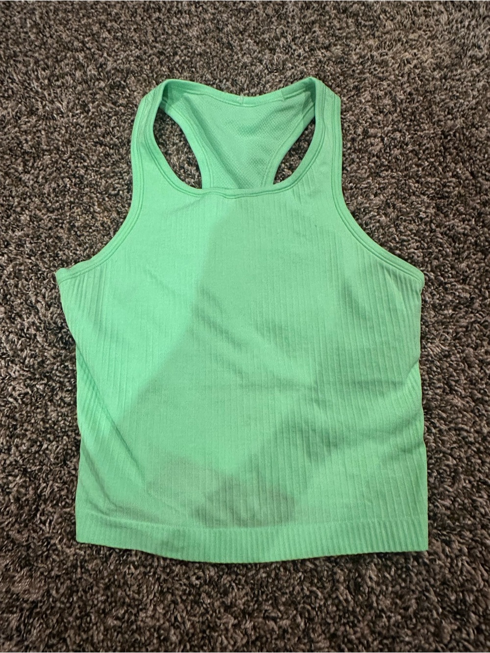 lululemon Green Ribbed Racerback Tank Top - Women